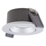 Ledvance Spot LED Air Adjust Aluminium Argent 4W 320lm 36D - 930 Blanc Chaud | Diamètre 68mm - IP23 - Meilleur rendu des couleurs - Dimmable