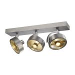 SLV Kalu Spot Aluminium Grijs Rond | Geschikt voor 3x GU10 (AR111) 