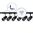 Bright Choice Complete Set 1-Fase Rail L 1,5 x 1,5 Meter Zwart | incl. 6x Spot + GU10 2700K 3W Dimbaar + Eindkap, Voedingsconnector en L -Verbindingsstuk