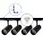 Bright Choice Complete Set 1-Fase Rail L 1 x 1,5 Meter Zwart | incl. 4x Spot + GU10 2700K 3W Dimbaar + Eindkap, Voedingsconnector en L -Verbindingsstuk